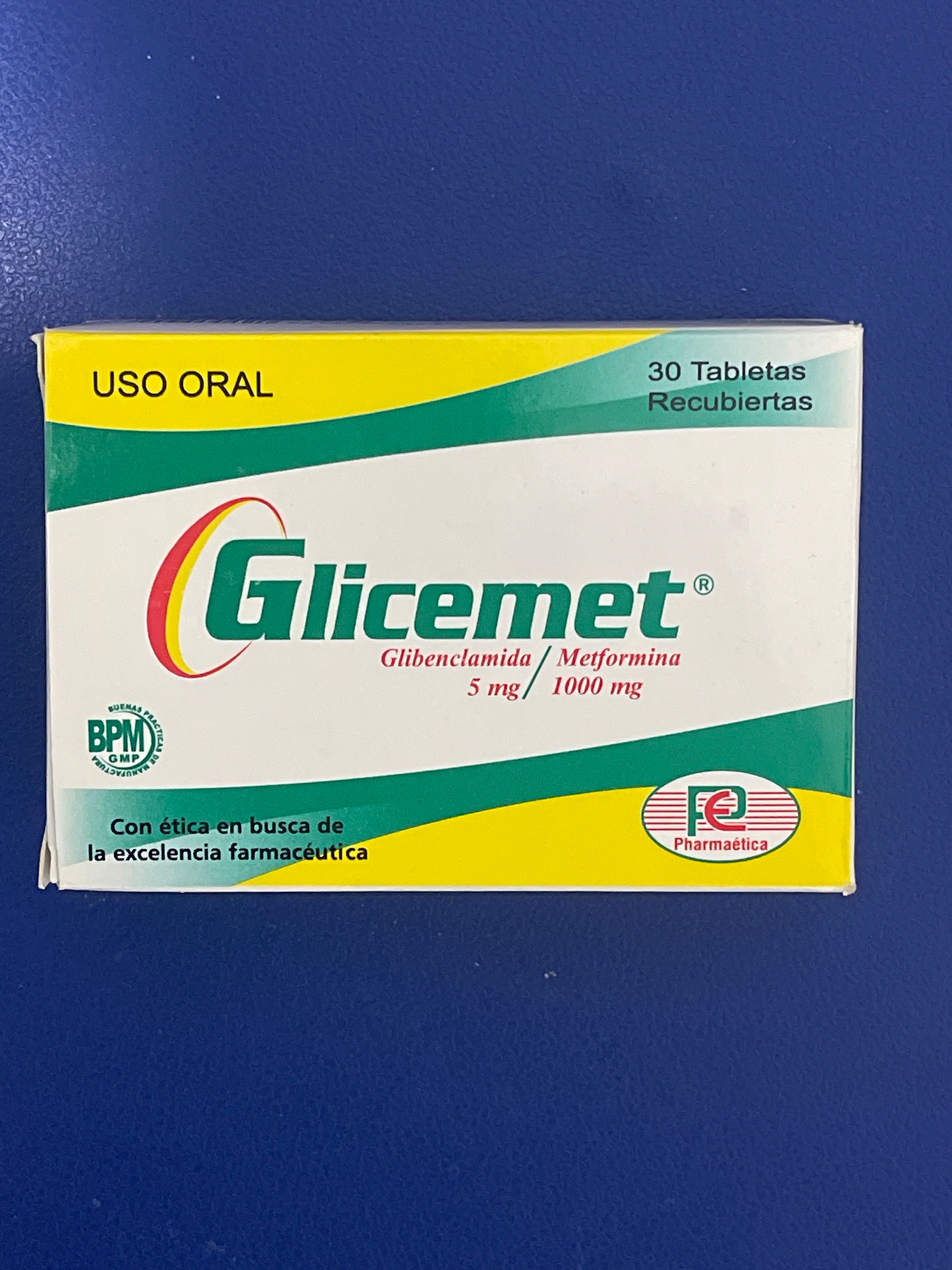 GLICEMET 5/1000 MG CAJA X 30 TABLETAS