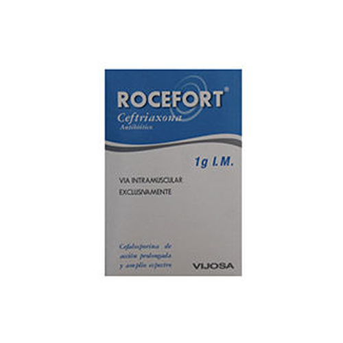 ROCEFORT Ceftriaxona 1g I.M x 1 ampolla