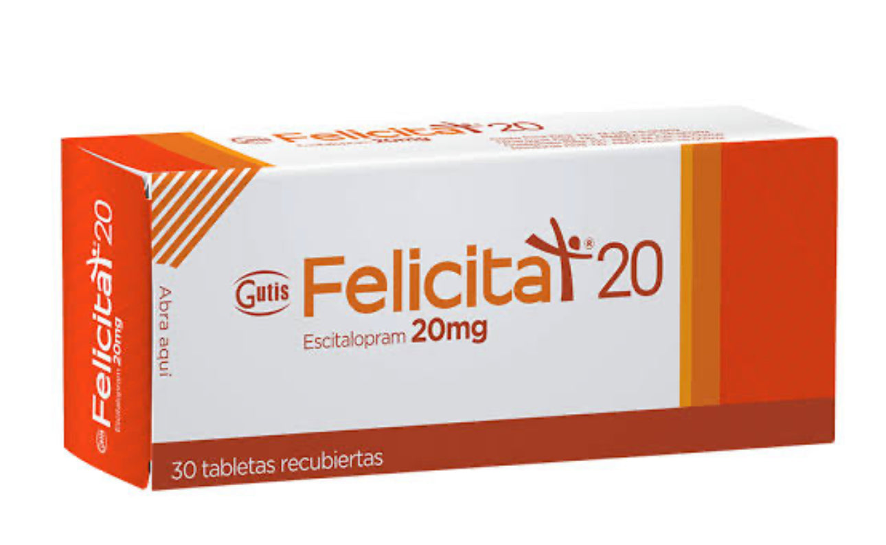 FELICITAT ESCITALOPRAM 20 MG CAJA X 30 TABLETAS