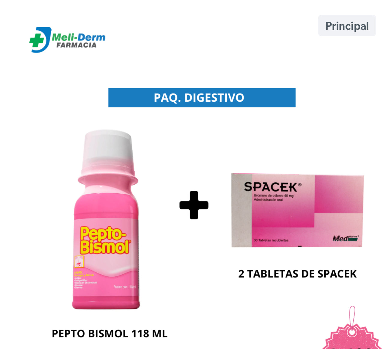 PAQ. DIGESTIVO ( 1 PEPTO BISMOL+ 2 TABLETAS SPACEK