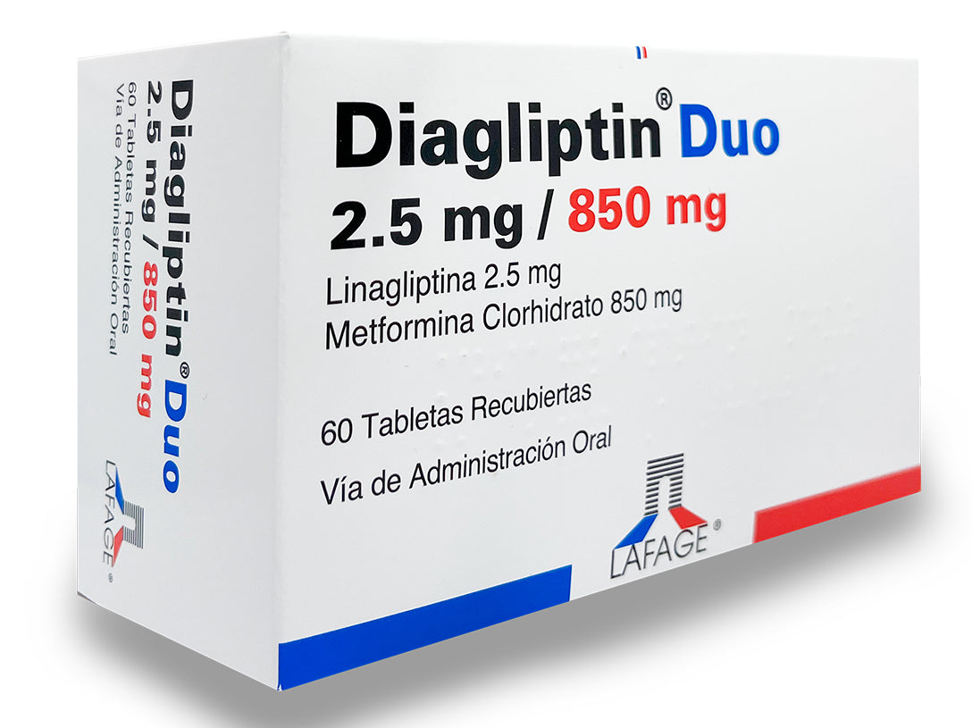 DIAGLIPTIN DUO 2.5 MG/850 MG CAJA X 60 TABLETAS
