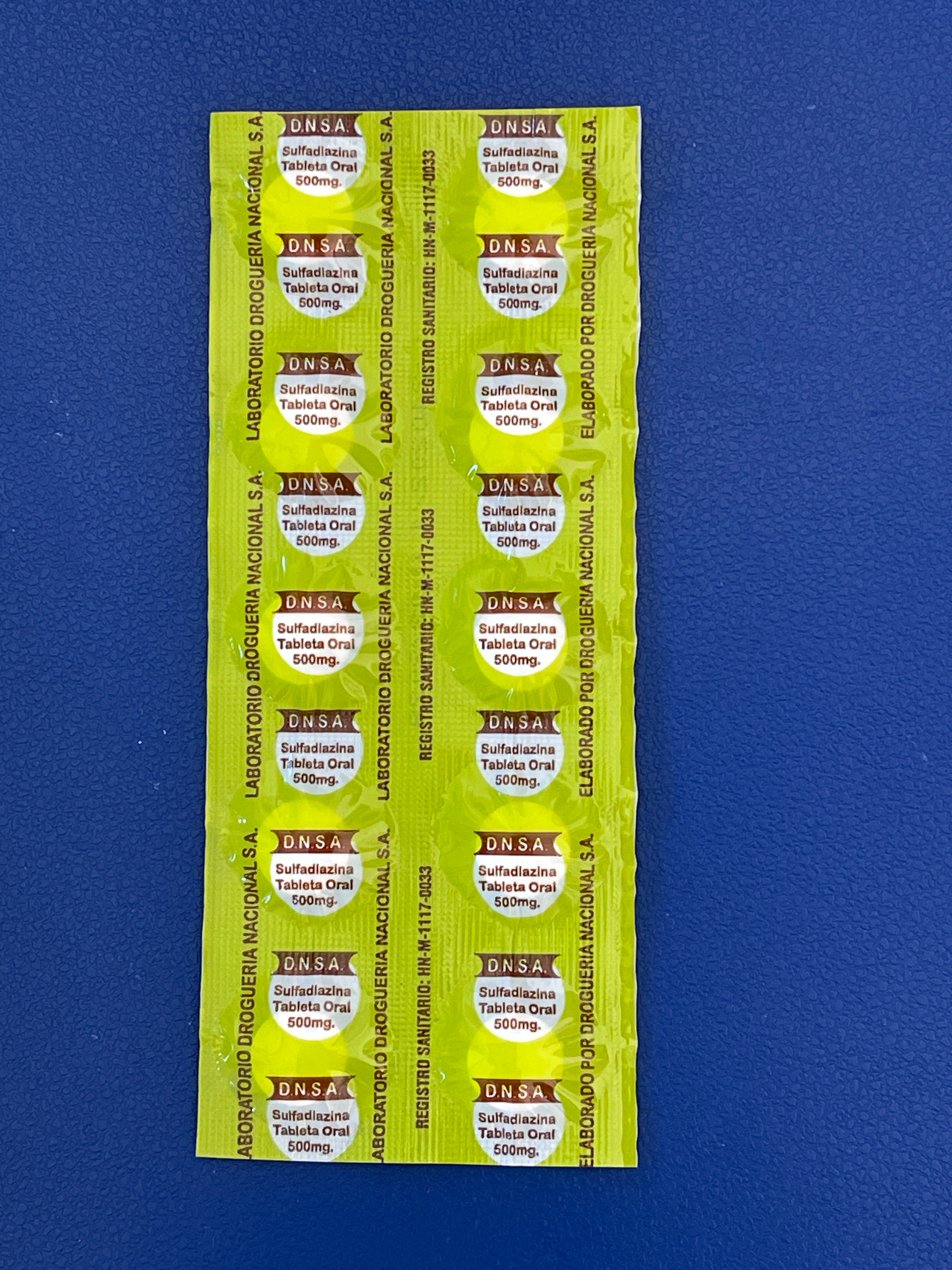 SULFADIAZINA DE PLATA 500 MG X 1 TAB