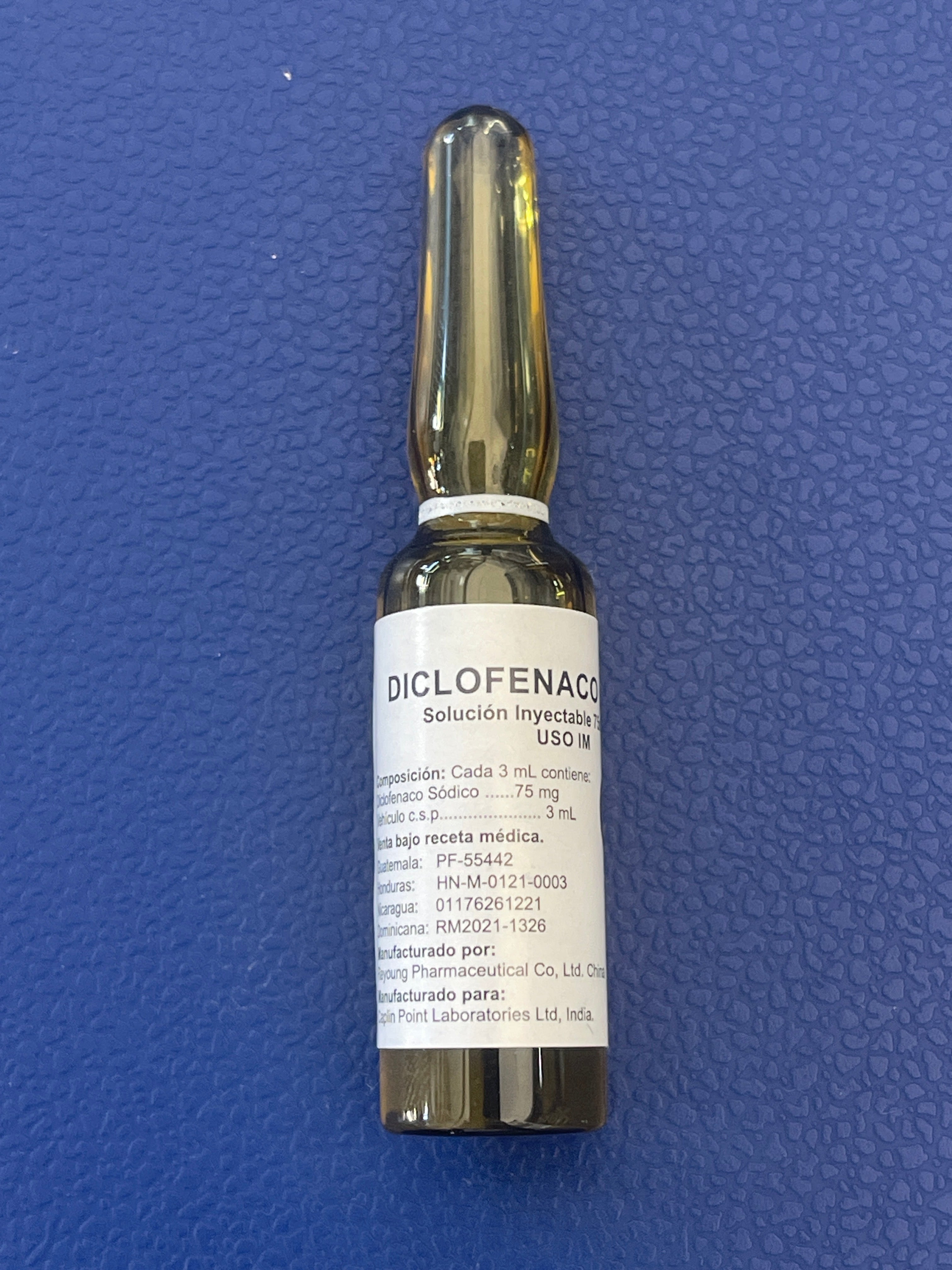 DICLOFENACO SODICO 75MG/ 3ML X 1 AMPOLLA INYECTABLE