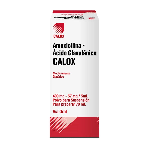 AMOXICILINA/ACIDO CLAVULÁNICO CALOX 400 mg, 57 mg/5ml  suspensión x 70 ml