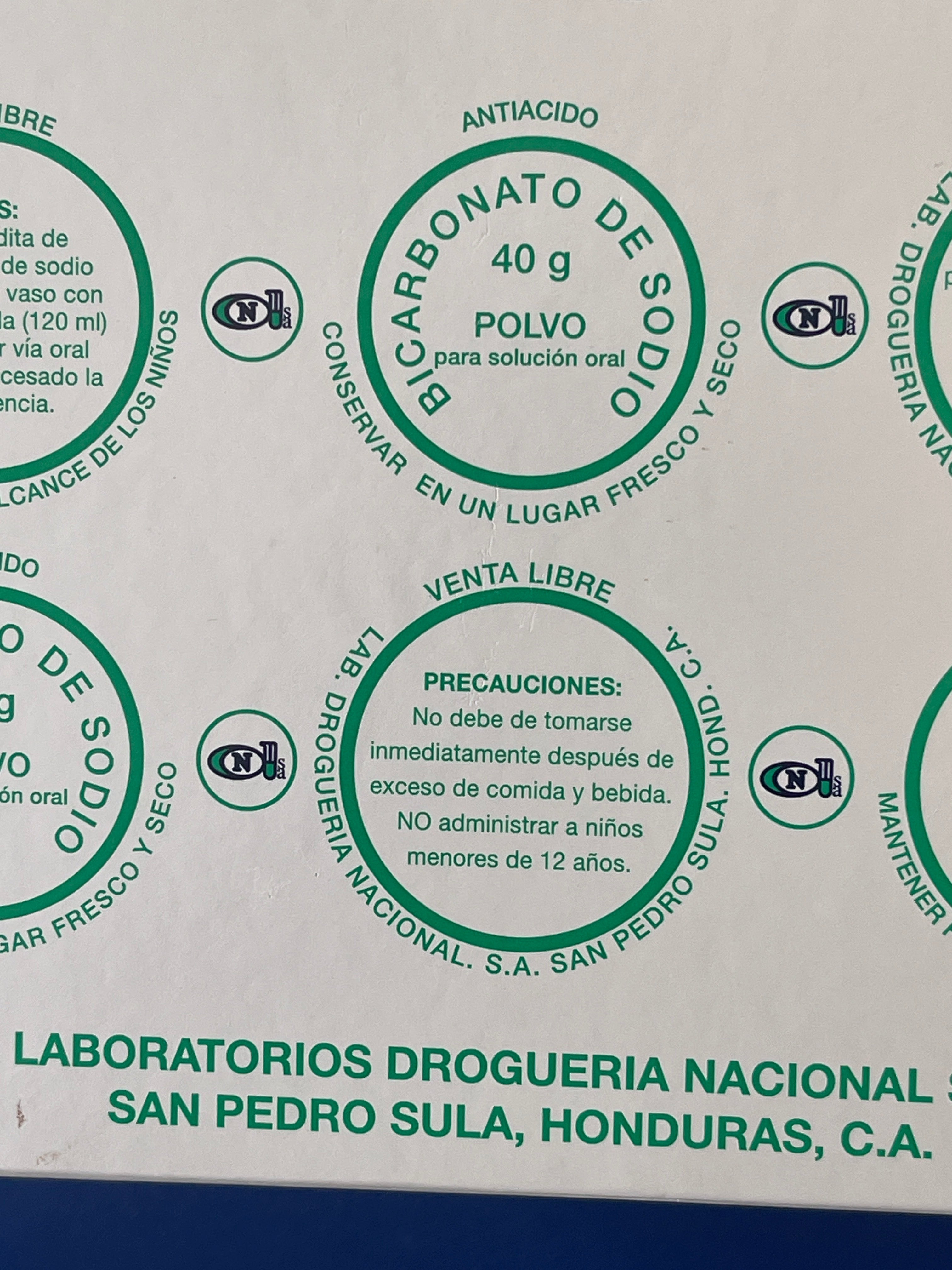 Bicarbonato de sodio x 1 sobre