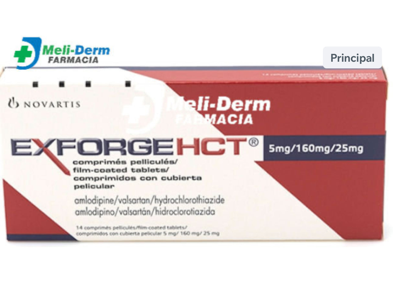 EXFORGE HCT 5MG/160MG/25MG CAJA X 14 COMPRIMIDOS