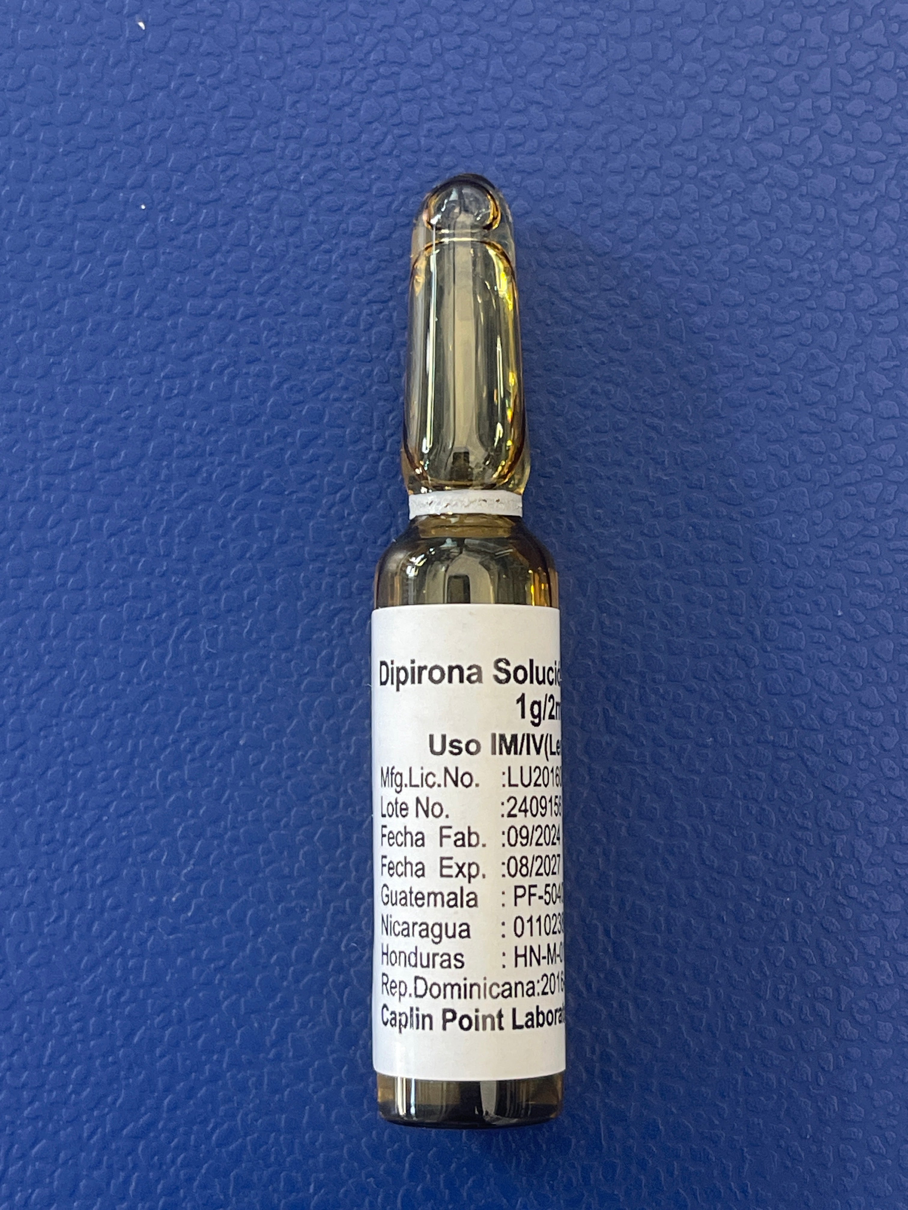 DIPIRONA 1G/2ML X 1 AMPOLLA INYECTABLE