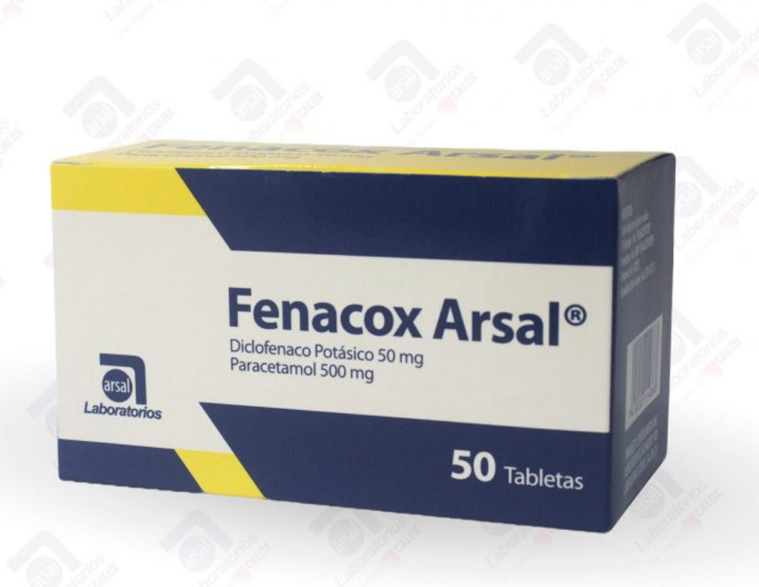 FENACOX ARSAL DICLOFENACO POTASICO/PARACETAMOL X TAB
