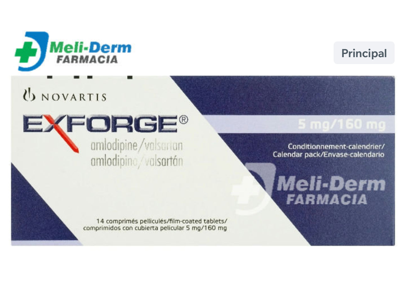 EXFORGE 5MG/160MG CAJA X 14 COMPRIMIDOS