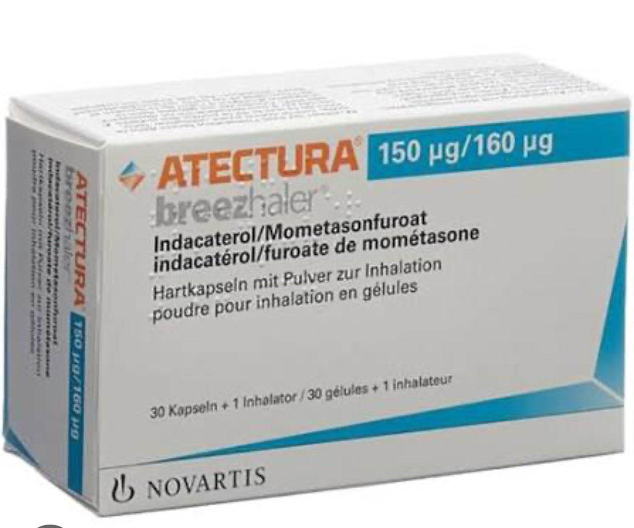 ⁰ATECTURA BREEZHALER 150/160 MICROGRAMOS INDACATEROL/FUROATO DE MOMETASONA