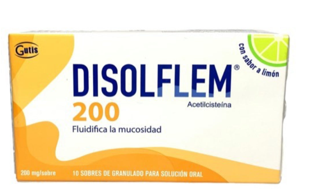 DISOFLEM 200 ACETILCISTEINA X 10 SOBRES
