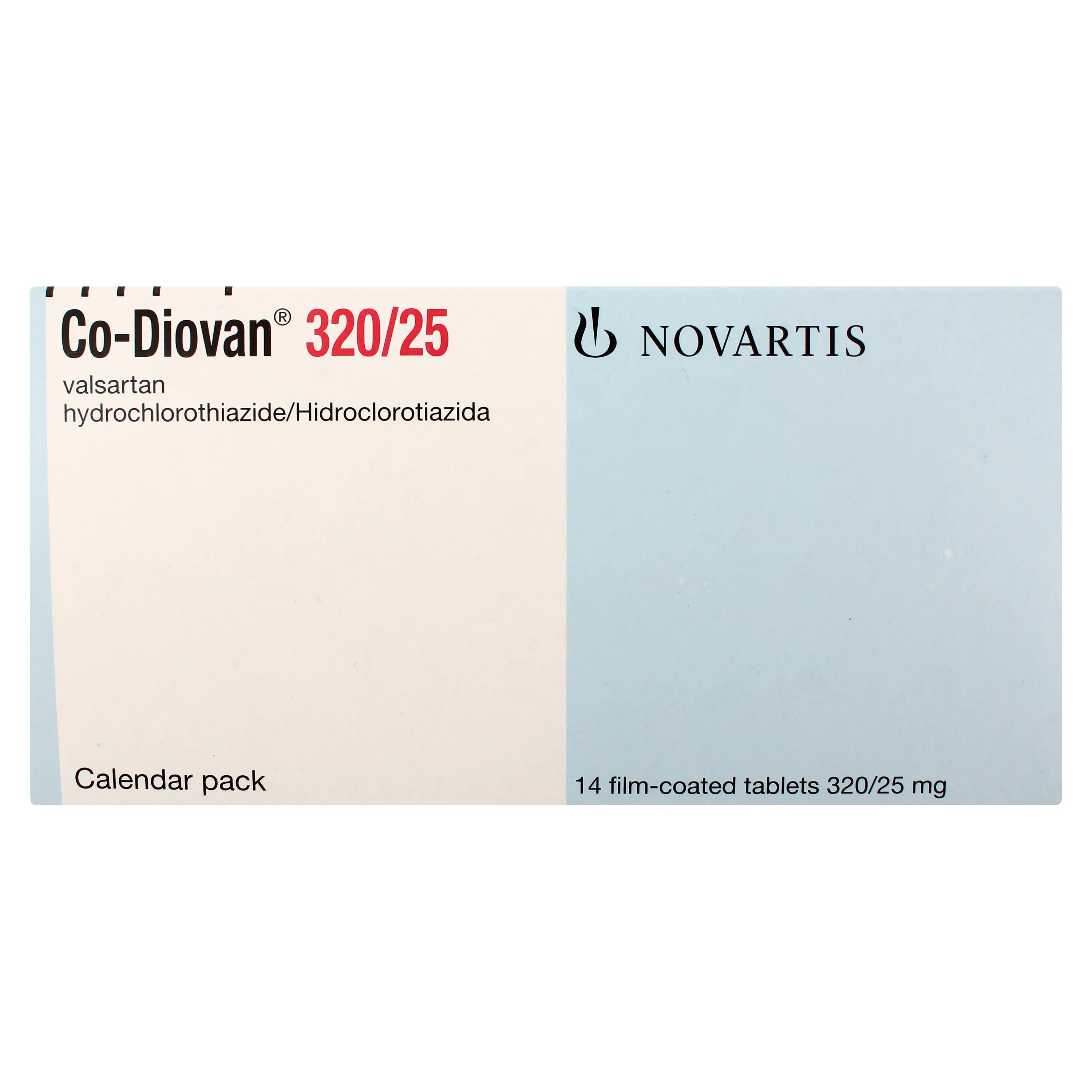 CO DIOVAN 320/25 valsartan/hidroclorotiazida caja x 14 tabletas